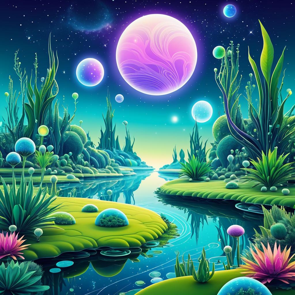 Whimsical Alien Planet Illustration