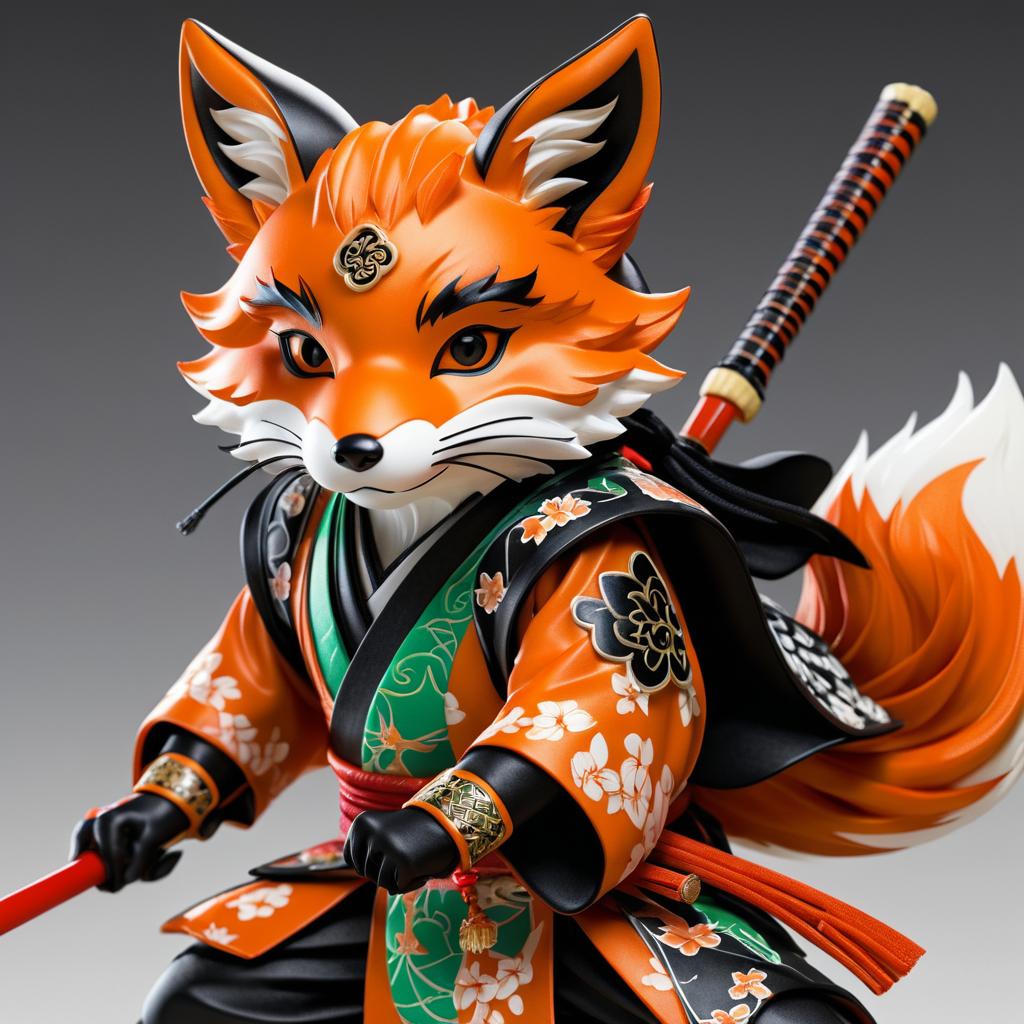 Cinematic Ninja Fox in Traditional Garb