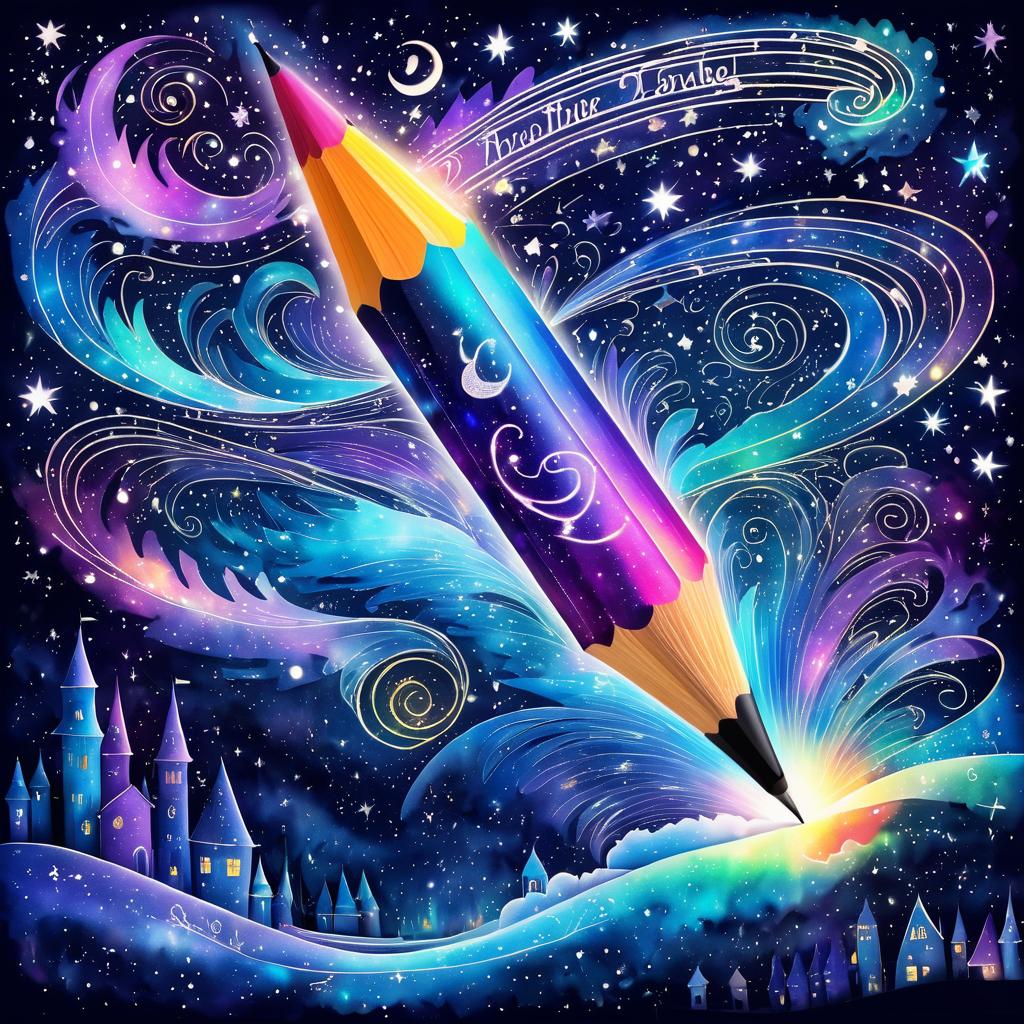 Surreal Dreamscape of a Writing Pencil