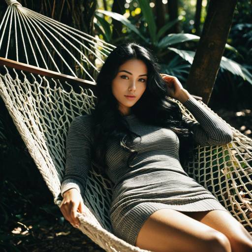 Woman Relaxing in Hammock in Jungle