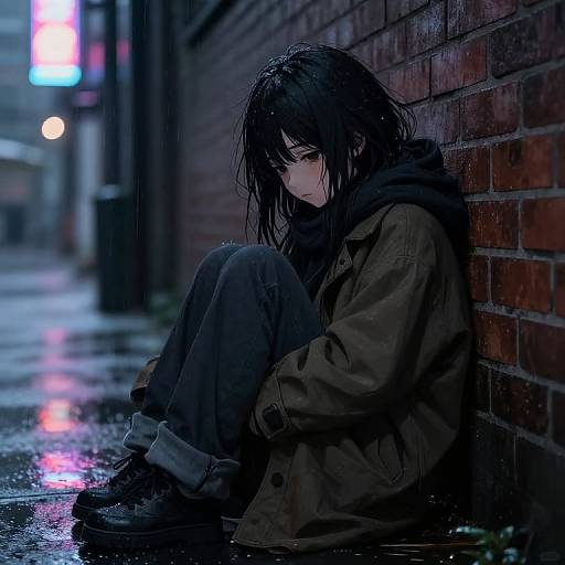 Melancholy Homeless Anime Girl