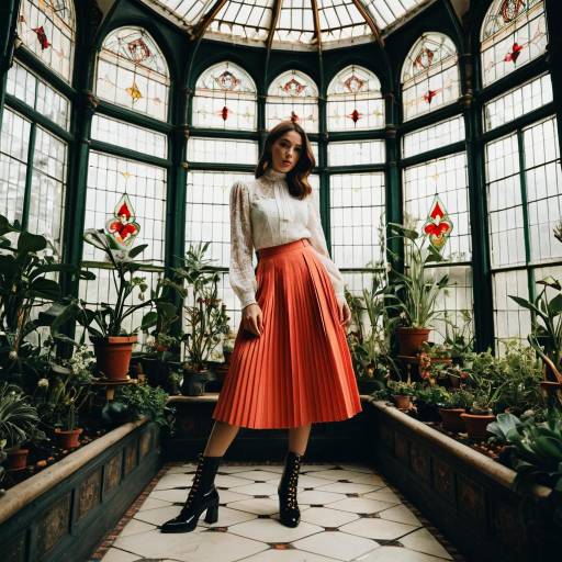 Elegant Woman in Victorian Greenhouse