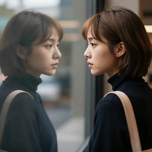 Contemplative Reflection by Window Light