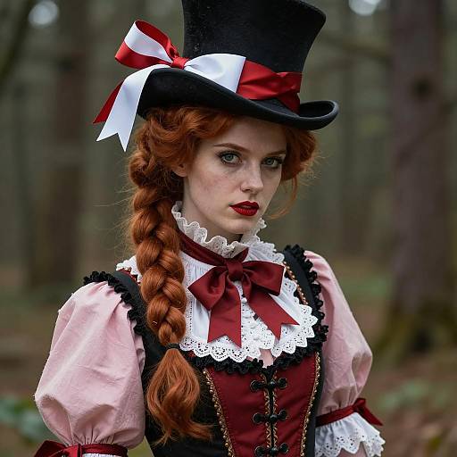 Victorian Cosplay of Mad Hatter Woman