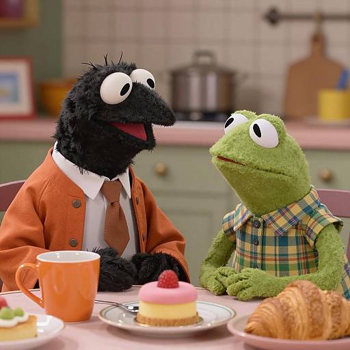 Muppet Friends in a Kitchen Setting