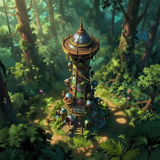 Surreal Dreamscape Tower Fantasy