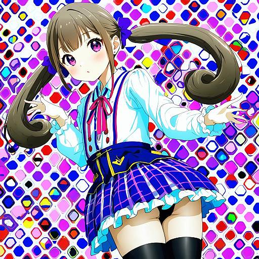 Illustration of Arisaka mashiro, ao no kanata no four rhythm in the style of Kazepana