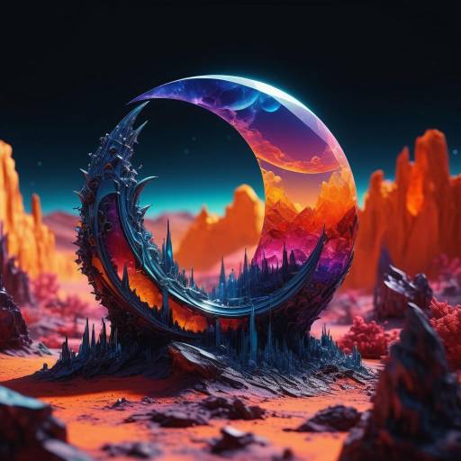 Surreal Crystal Creatures Under Moonlight Surreal Crystal Creatures Under Moonlight