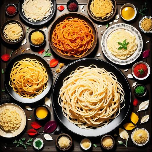 Vibrant Gourmet Pasta Still Life Scene Vibrant Gourmet Pasta Still Life Scene