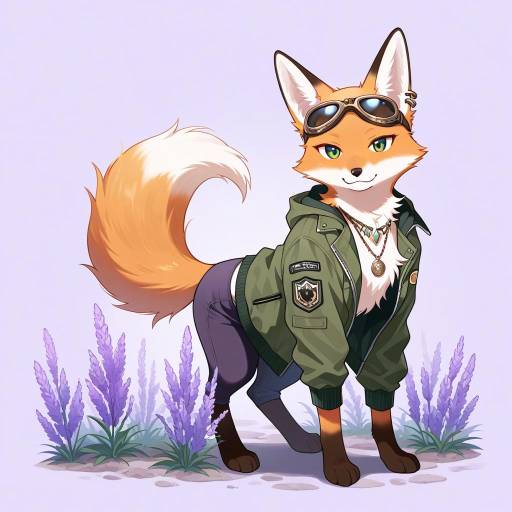 Stylish Fox with Accessories and Mood Stylish Fox with Accessories and Mood