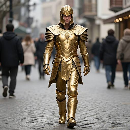 Man in Golden Warrior Armor