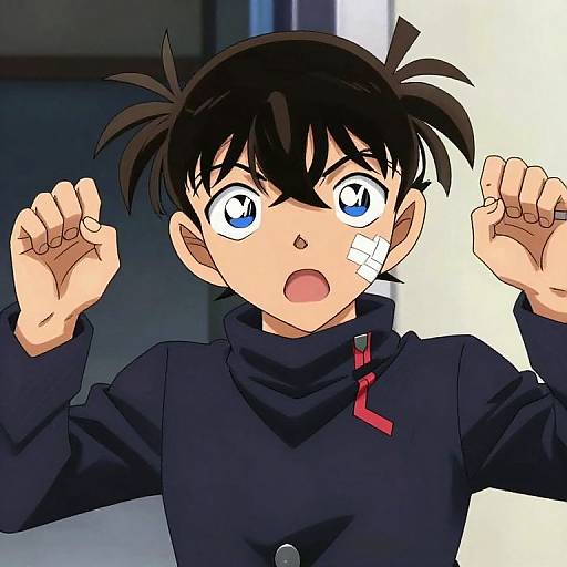 Shocked Anime Character with Bandage