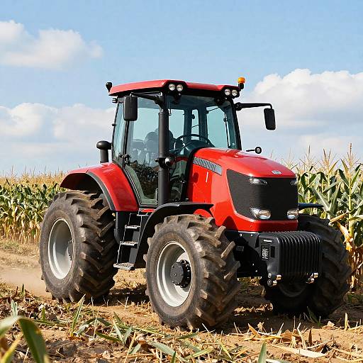 Modern Ursus Tractor in Cornfield