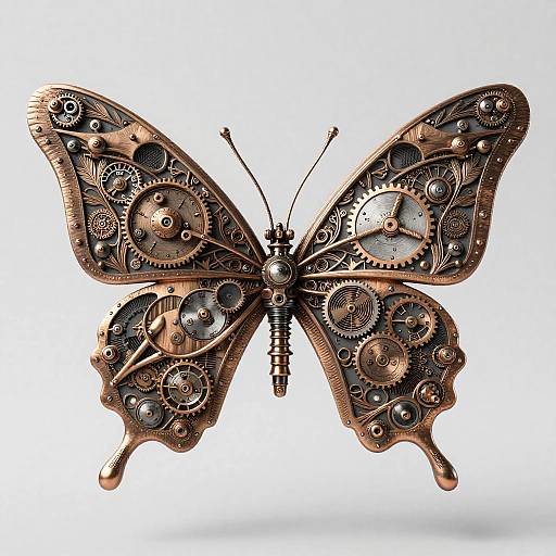 Steampunk Butterfly Skeleton 3D Render
