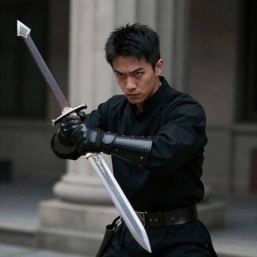 Armored Man with Blood-Stained Sword