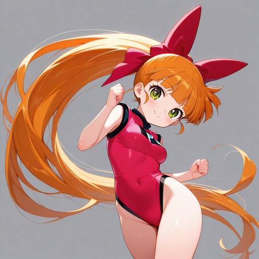 Illustration of Akazutsumi momoko, powerpuff girls z in the style of 13 (spice!!)