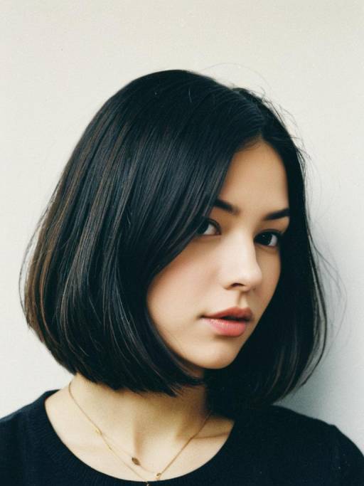 Woman with Long Bob Hairstyle