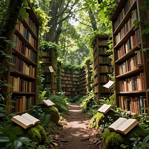 Enchanted Forest of Whispering Books