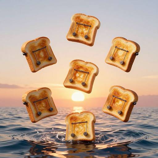 Surreal Floating Toasters at Dawn