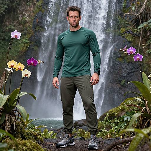 Man in Tropical Rainforest Outfit