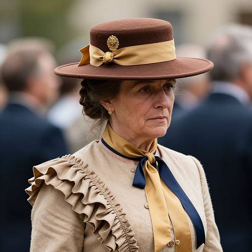 Old-Fashioned Woman in Elegant Attire