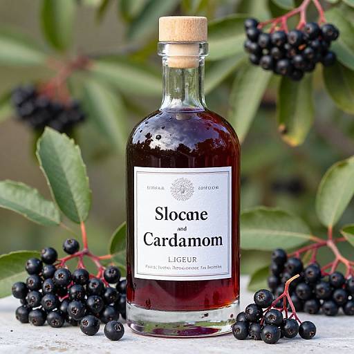Elderberry, Sloe, and Cardamom Liqueur