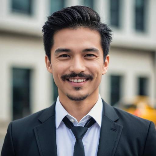 Smiling Asian Businessman in Suit