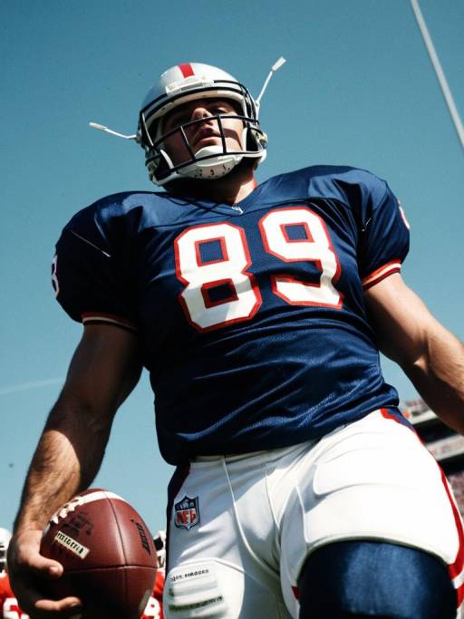American Football Player Holding Ball