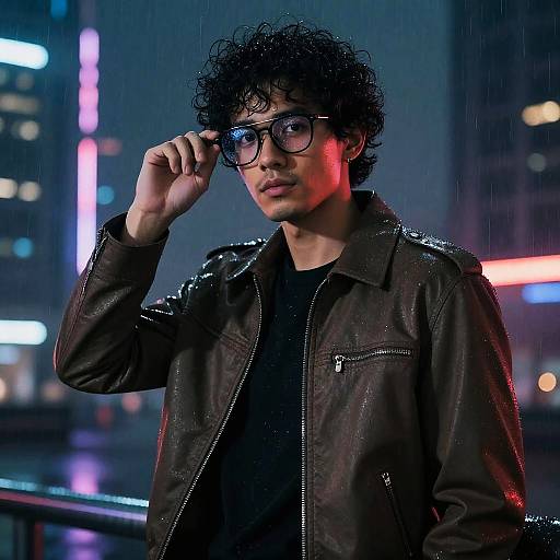Cyberpunk Male with Curly Hair
