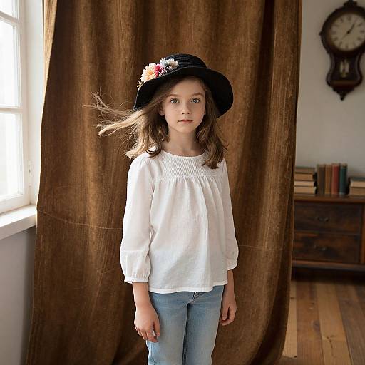 Young Woman in Rustic Cozy Interior