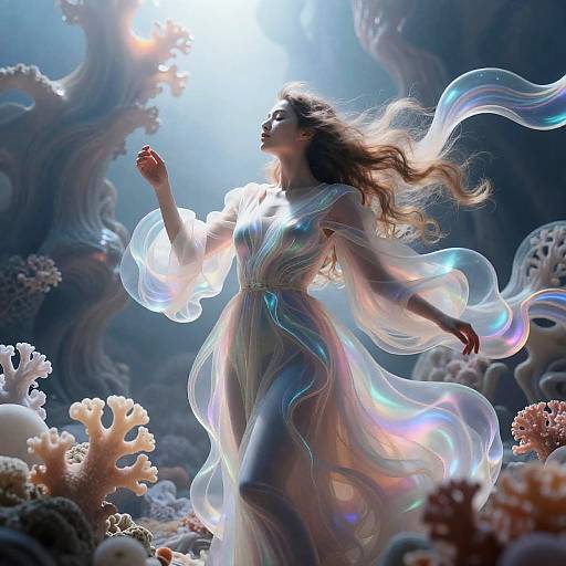 Opalescent Dreamscape of Morphing Liquid Beauty