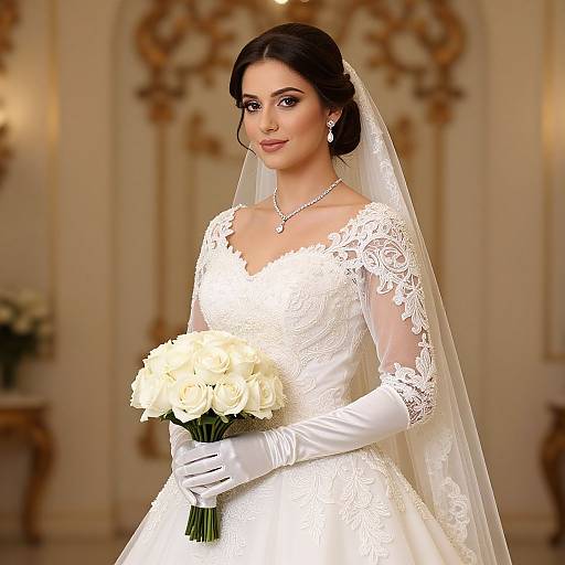Elegant Bride in Classic Wedding Gown