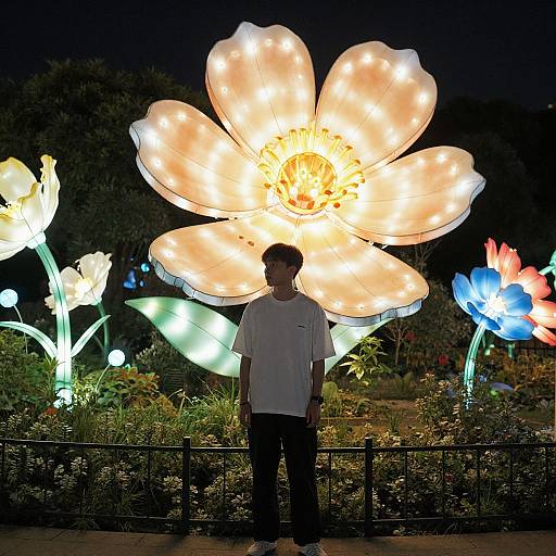 Young Man in Magical Garden Light