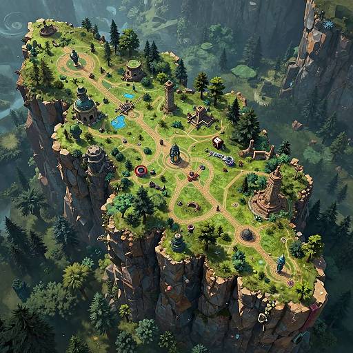 Fantasy DnD Cliff Map Top-Down View