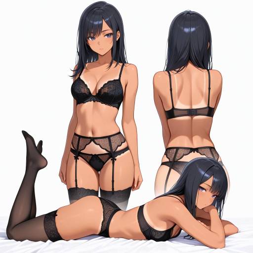 Athletic Woman in Lingerie Relaxed Pose Athletic Woman in Lingerie Relaxed Pose
