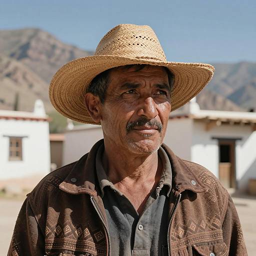 Middle-Aged Man in Outdoor Desert Scene