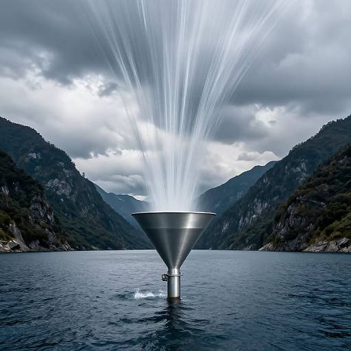 Surreal Ocean Flowing Into Sky