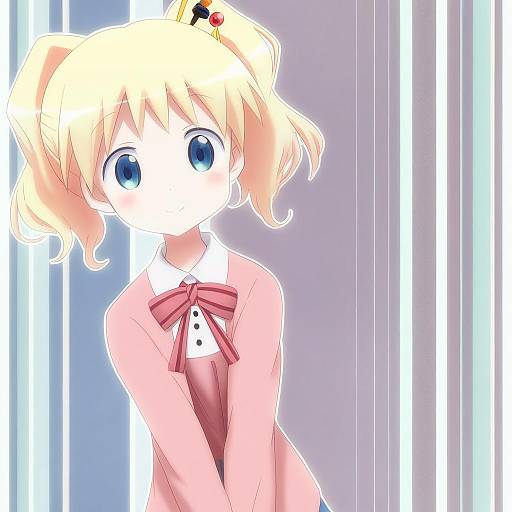 Illustration of Alice cartelet, kin-iro mosaic in the style of Volkor
