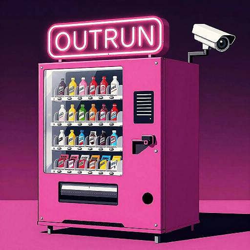 Outrun Cubo-Futurist Magenta Vending Machine
