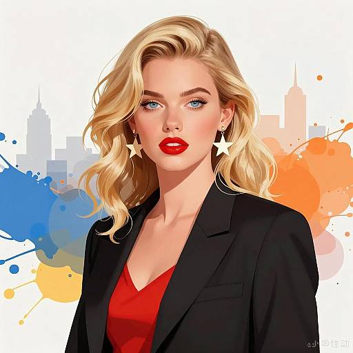 Vibrant Portrait of a Stylish Woman