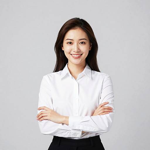 Confident Young Businesswoman with Arms Crossed