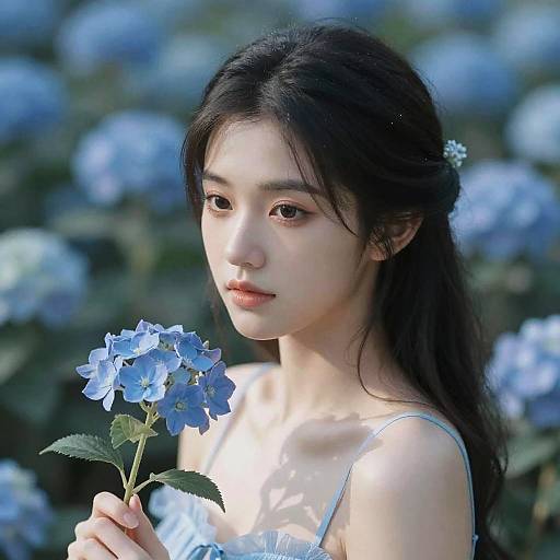 Ultra Realistic Floral Girl Wallpaper