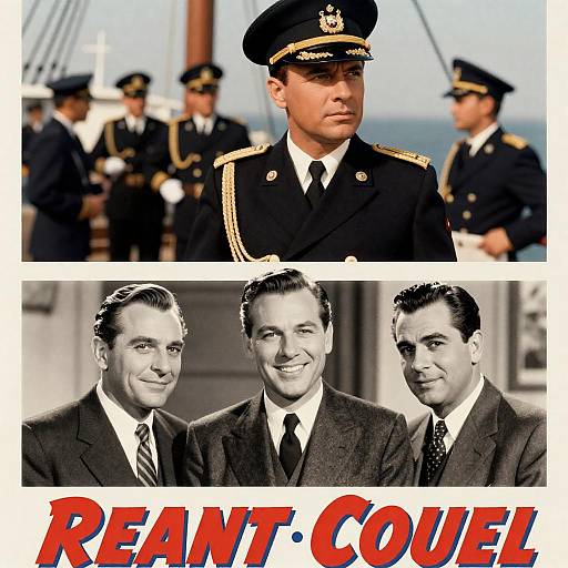 Vintage Ship and Suits Movie Poster