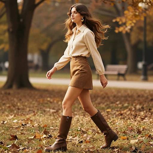 Vintage 70s Mini Skirt Autumn Walk