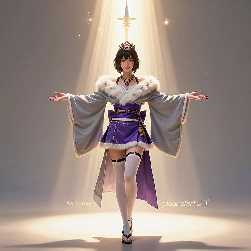 Epic Photorealistic Celestial Kimono Pose
