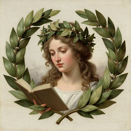 Serene Portrait with Laurel Wreath