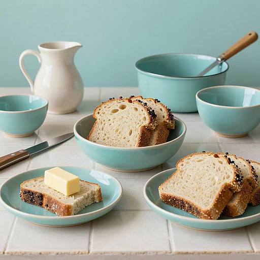 Cozy Rustic Kitchen Scene with Bread