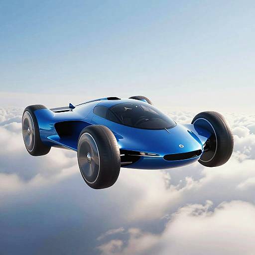 Futuristic Sleek Flying Car Illustration