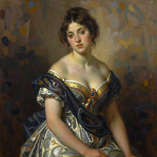 Elegant Woman in Historical Dress Portrait