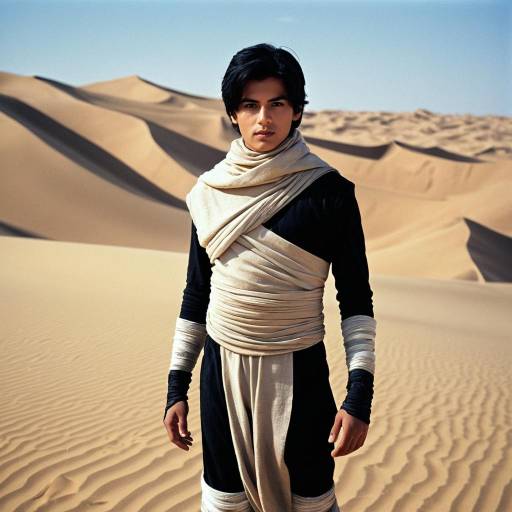 Man in Dune-inspired costume in desert